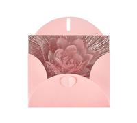 Gold Stripe Rose Prints Pearl Paper Horizontal Festival Greeting Card for Birthday Cards and All Occasions, Pink