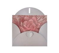 Gold Stripe Rose Prints Pearl Paper Horizontal Festival Greeting Card for Birthday Cards and All Occasions, Gray