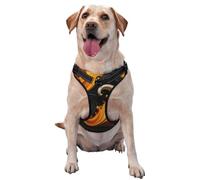 Gold Stripe Swirl Finish Dog Harness for Small, Medium, and Large Dogs – Reflective Straps, Adjustable Fit with Quick-Release Buckles