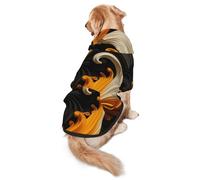 Gold Stripe Swirl Finish Dog Hoodie for Medium and Large Dogs – Soft Polyester Pet Clothes, Suitable for All Seasons