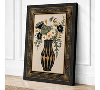 Gold Striped Abundance Canvas Wall Art Print 18x12 Inch