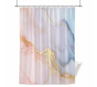 Gold Striped Shower Curtain for Bathroom, Marble Blue Pink Gradient Stripes Waterproof Cloth Fabric Bathroom Accessories Set with 12 Rust Proof Plastic Hooks, 72” x 84”