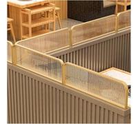 Gold Striped Translucent Glass Partitions for Catering & Restaurant Countertops30cm Low Decorative Fences (30x60cm) Stylish Hotel Divider Solutions