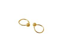Gold Stud Earrings for Women, Cartilage Earrings 24K Yellow Gold 5mm Matte Round for Wedding Promise