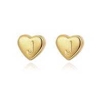 Gold Stud Heart Earrings Dainty Letters A-Z Plated Gold Earring Dupes Initial Name Earring Stud Personalised Gifts Jewelry for Women Girls