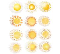 Gold Sun Cutouts Card Paper Sun Shape Cardstock 120 Pcs Die Cuts Double Sided Paper DIY Craft for Bulletin Board Summer Wall Party Home Supplies School Craft