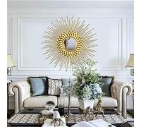 Gold Sunburst Decorative Wall Mounted Mirror, Metal Wall Hanging Mirror In Sunburst Wall Mirror Decorative For Bathroom Living Room (Size : 60cm)