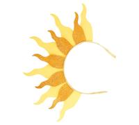 Gold Sunburst Headband with Glitter Non Woven Crown for Women