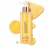Gold Sunscreen Body Glow Oil, Spf 50 Broad Spectrum Sunscreen Body Oil, Moisturizing Skin Shimmer Spray, Hydrating Against Sunburn Uva & Uvb Protection for Face & Leg, Long-Lasting, Non-Sticky