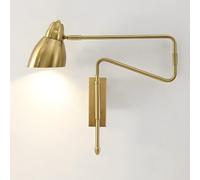 Gold Swing Arm Sconce Nordic Classical Hardwired Adjustable Vintage Mounted Reading Light Bedroom Bedside Industrial Black Wall Lamp for Living Room Home, ° Retractab(Gold)