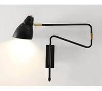 Gold Swing Arm Sconce Nordic Classical Hardwired Adjustable Vintage Mounted Reading Light Bedroom Bedside Industrial Black Wall Lamp for Living Room Home, ° Retractab(Gold)