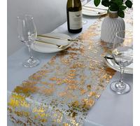 Gold Table Runner 30M, 28cm Width Hollow Metallic Glitter Sequin Polyester & foil Table Runner For Table Decoration Party Wedding Christmas Birthday Table Decor
