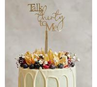 Gold Talk Thirty to Me Cake Topper-Happy 30th Birthday Cake Decors - Funny 30th Wedding Anniversary-30 Years Old Party Decorations Supplies