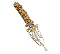 Gold Tassels Crystal Hair Clip Handmade Headdress with Imitation Pearls Embellishments Sweet and Elegant Women Barrette
