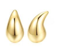 Gold Teardrop Screw-Back Clip On Earrings For Women Non Pierced Earrings Pierced Look
