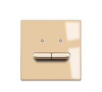 Gold Tempered Glass Wall Light Switch With Blue Led Indicator For 110v To 250v Systems And 86mm Standard Mounting Hole Distance(2 Gang 2 Way)