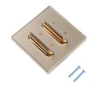 Gold Tempered Glass Wall Light Switch With Blue Led Indicator For 110v To 250v Systems And 86x86mm Panel Size(4 Gang 1 Way)