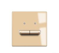 Gold Tempered Glass Wall Light Switch with Blue LED Indicator for Toggle Operation, 110-250V AC, 86x86mm Panel, Compatible with Standard Electr(2 Gang 2 Way)
