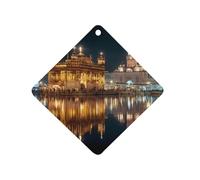 Gold Temple at Amritsar India Car Air Freshener Decorative Hanging Aromatherapy Tablets for Car Trucks Rhombus