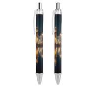 Gold Temple at Amritsar India Retractable Ballpoint Pen Black Ink Ball Point Pen Work Pens 2 PCS