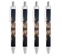 Gold Temple at Amritsar India Retractable Ballpoint Pen Black Ink Ball Point Pen Work Pens 4 PCS
