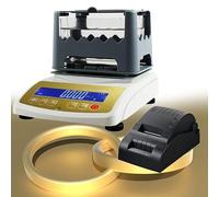 Gold Tester Machine, Accurate Non-Destructive Testing for Gold, Silver, Platinum & Palladium, Portable Density Meter with LCD Display, Data Label Printer