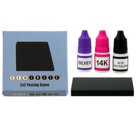 Gold Testing Kit 14k + Silver Acid Solutions with 2x2 Test Stone Precious Metal Tester Real/Fake Check Analysis Kit 999 .925 Sterling Detector