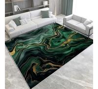 Gold Texture Area Rugs Marble Emerald Green Machine Washable Non-Slip Area Rug 140 X 200 Cm Easy Care Short Pile Carpet For Living Room Bedroom Dining Room Office & Nursery,140 X 200 Cm