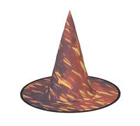 Gold Texture Printing Patterns Print Halloween Cone Witch Hat Cosplay for Wizards Masquerade Halloween Party Accessories.
