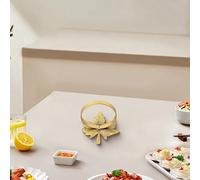 Gold Thanksgiving Table Wedding Party Table Setting Accessories Rings Fall Home Decor with Maple Leaf 6-pack Retro Style Alloy Napkin for -(C)
