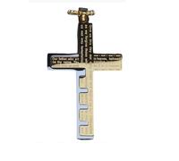 Gold The Lord's Prayer Cross With English Words Pendant Necklace Jesus Christ Crucifix & 60cm Chain F11
