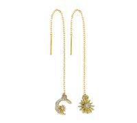 Gold Threader Earrings For Women Silver Chain Dangle Earrings Ear Cuff Gold Cartilage Drop Thread Dangling Earrings Piercing Earrings Gifts for Wife Daughter Girlfriend (N)