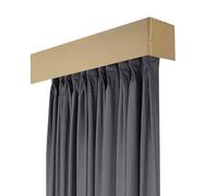 Gold Three-in-One Window Curtain Rail and Valance - Heavy Duty Aluminum Double Curtain Track for Bay Windows(440cm)