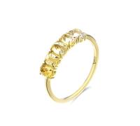 Gold Thumb Rings for Women, Mothers Ring Thin Simple Oval Yellow Citrine 18.1K Yellow Gold Size R 1/2