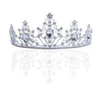 Gold Tiara Crown Crystal Colourless Rhinestone Tiara Princess Bride Headband for Wedding, Birthday, Pageant, Party, Colourless,Gold 1
