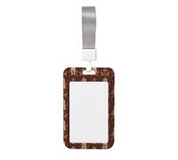 Gold Tiger Crown Print Badge Holder with Lanyard, Hard Plastic Vertical Name ID Card Badge Holders