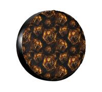 Gold Tiger Dark Print Spare Tire Cover for Trailer RV Truck SUV Spare Tire Cover 16 inch for Diameter 30-31 inch