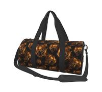 Gold Tiger Dark Print Travel Duffle Bag, Sports Gym Bags for Women Men, Carry On Weekender Overnight Personal Item Travel Bags