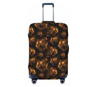 Gold Tiger Dark Print Travel Luggage Covers, Washable Suitcase Covers Protector for Luggage 18-32 Inch High Elasticity, Black, Large