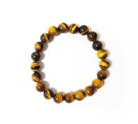 Gold Tiger's Eye Bracelet for Unisex | Approximately 7Inch Adjustable 3/8 Inch Bead Dainty Bracelets Stack | Friendship Gifts for Women & Men, Friendship Gifts for Her, Stackable Bracelet 10MM