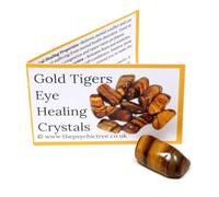 Gold Tigers Eye Polished Tumblestone Healing Crystals Crystal With Guide & Bag/Medium Crystal (approx 8g)