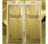 Gold Tissue | 8 Sheets of Tissue Paper | 2 Packs, Each with 4 Sheets Premium Quality Tissue | Biodegradable Packaging | Each Sheet 50x70cm, Ideal for Gift Wrapping and Crafts