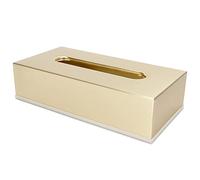 Gold Tissue Box Cover, Rectangular Tissue Box Holder Stainless Steel Gold Tissue Holder for Bathroom Bedroom Office Countertop Car, 10.2x5.1x2.8in