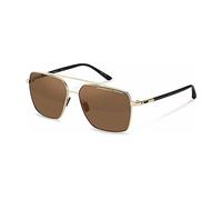 Gold Titanium Sunglasses with Brown Polarized Lenses- unisex- Porsche Design- Sunglasses- Yellow- 61 MM- Accessories 61 MM