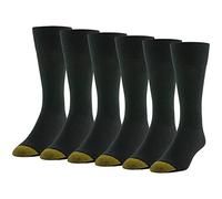Gold Toe Men's Cambridge Crew Socks, 6-Pairs, Black, Large (Pack of 6)