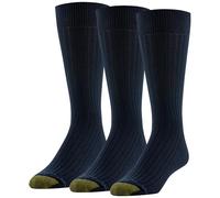 Gold Toe Men's Classic Canterbury Crew Socks, 3 Pairs, Navy, Shoe Size: 6-12.5