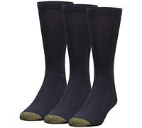 Gold Toe Men's Cotton Moisture Control Canterbury Crew Dress Socks (3 Pair Pack), Black