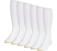 Gold Toe Men's Ultra Tec Performance Over-The-Calf Athletic Socks, Multipairs, White (6-Pairs), Large (Pack of 6)