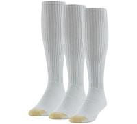 Gold Toe Men's Ultra Tec Performance Over-The-Calf Athletic Socks, Multipairs, White, XL (Pack of 3)