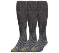 Gold Toe mensWindsor Wool-blend Over-the-calf Dress Sock (Three-pack) Casual Sock - gray - Large